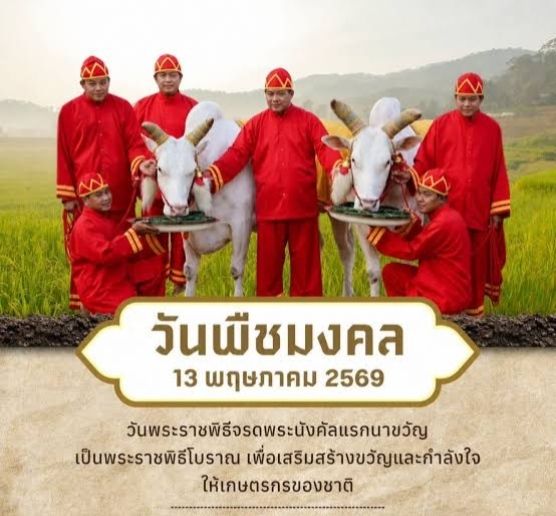 วันพืชมงคล 13 พฤษภาคม 2569